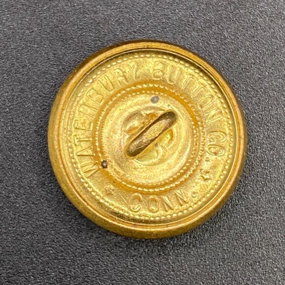 Navy Gold Tone Eagle with Anchor Waterbury Button Conn. Replacement Button (a1) - Picture 2 of 3